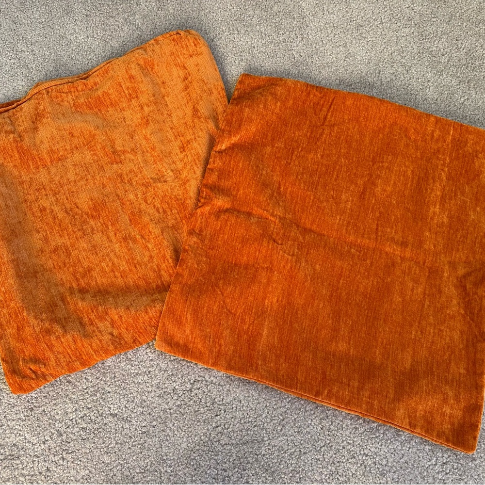 Orange Velvet Cushion Covers